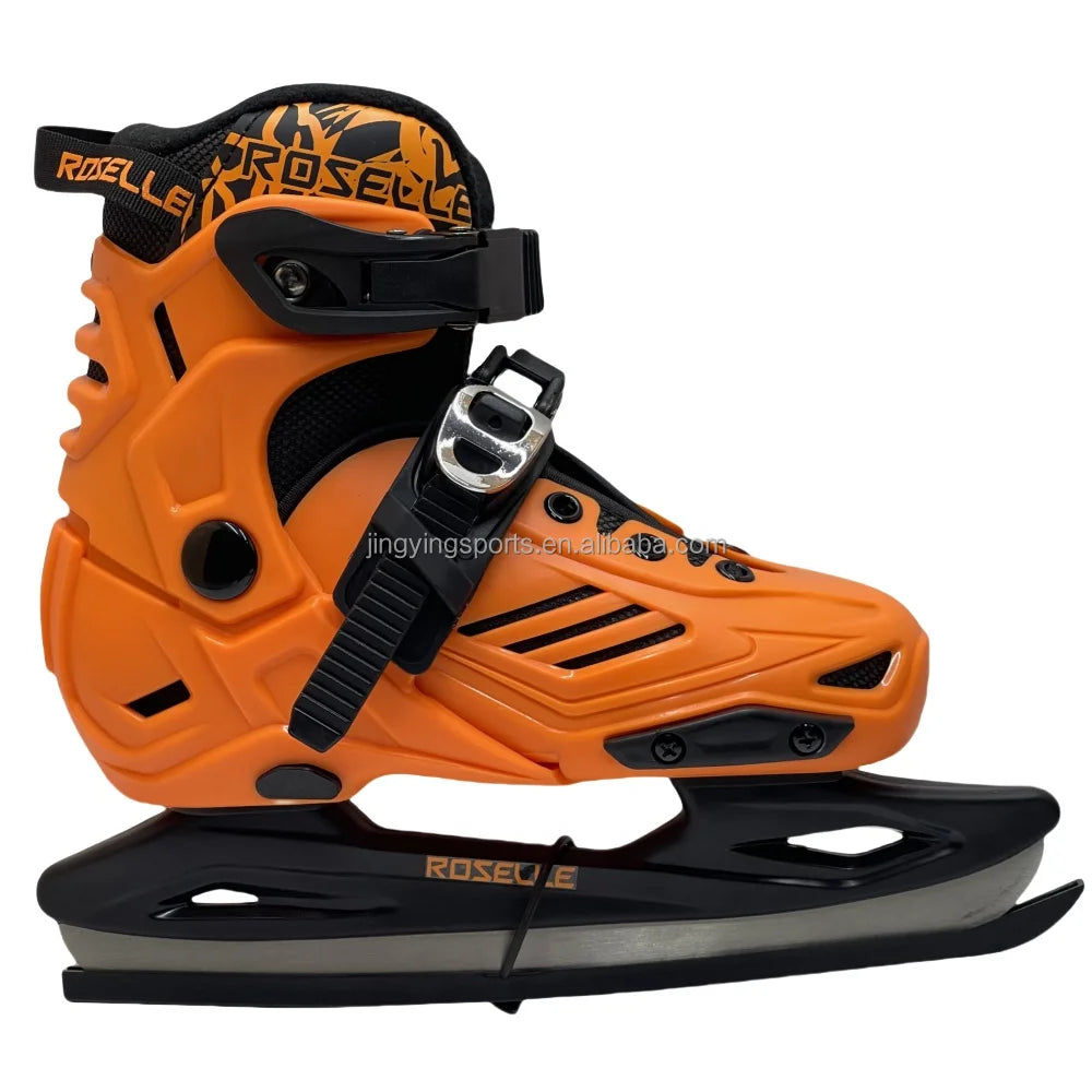 BEST PRICE Women Men Children  Black/Orange Color 3-45 Size  New Model  Top Quality Professional 2 in 1 Black Golden Inline Skates and Ice Skates