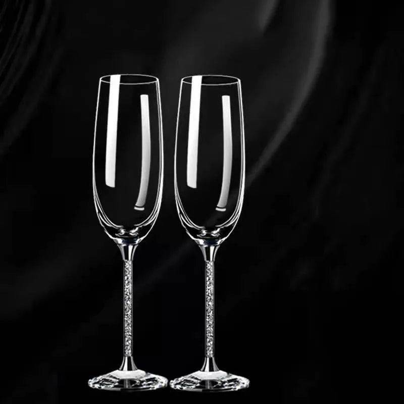 2 PCS Set Luxury Wine Glasses Crystal Champagne Flute Hand Blown Lead-Free 230/360/470/600ML Glass Cup Good Gifts for Wedding Anniversary Christmas Wine Home Restaurants Hotels Barware Accessories