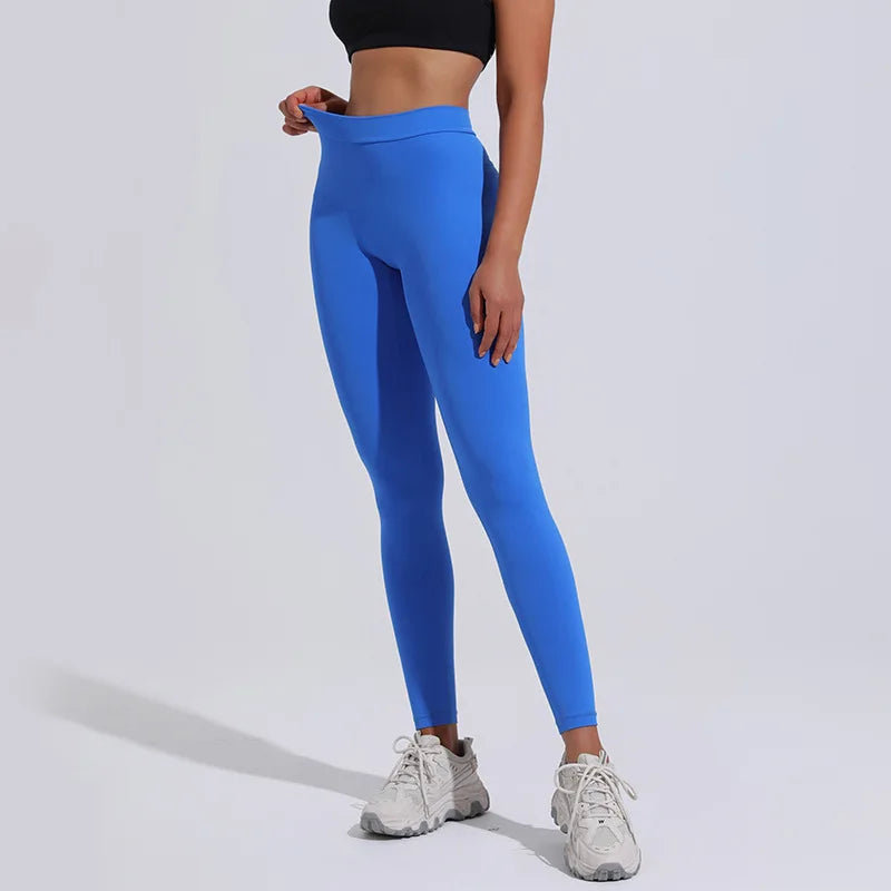 10 Colors S-XL Women's V-Back Scrunch Butt Lifting Leggings Buttery Soft High Waisted Booty Tights Workout Gym Sexy Yoga Pants Women Sports Apparel Supplies