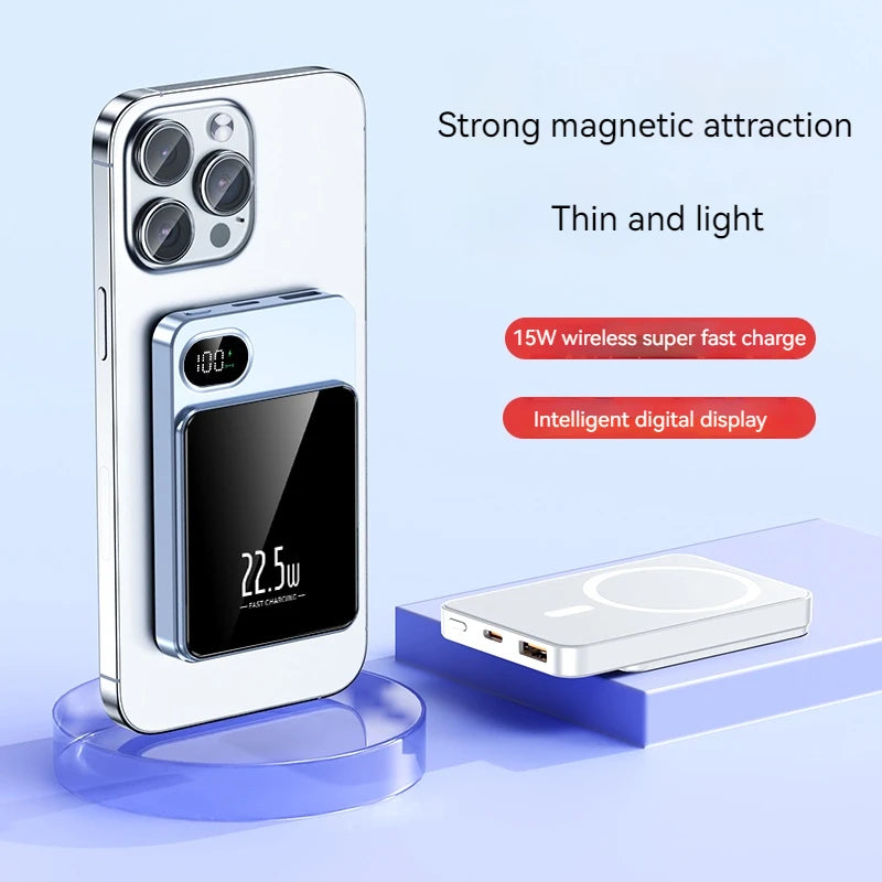 Sell Well  PD20W TYPE-C Quick Charge 5000mah Wireless 15W Fast Charge  Portable Mini 10000mAh Magnetic Q9 Power Bank for Phone
