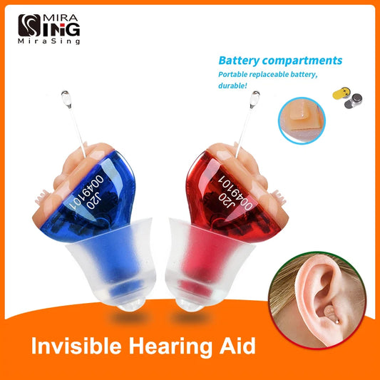 NEW Hearing Aids Audio Phones for Deafness/Elderly Adjustable Micro-Chip Wireless Mini Size Invisible Hearing Aid J20 Ear Sound Amplifier Medical Accessories Health Care Supplies