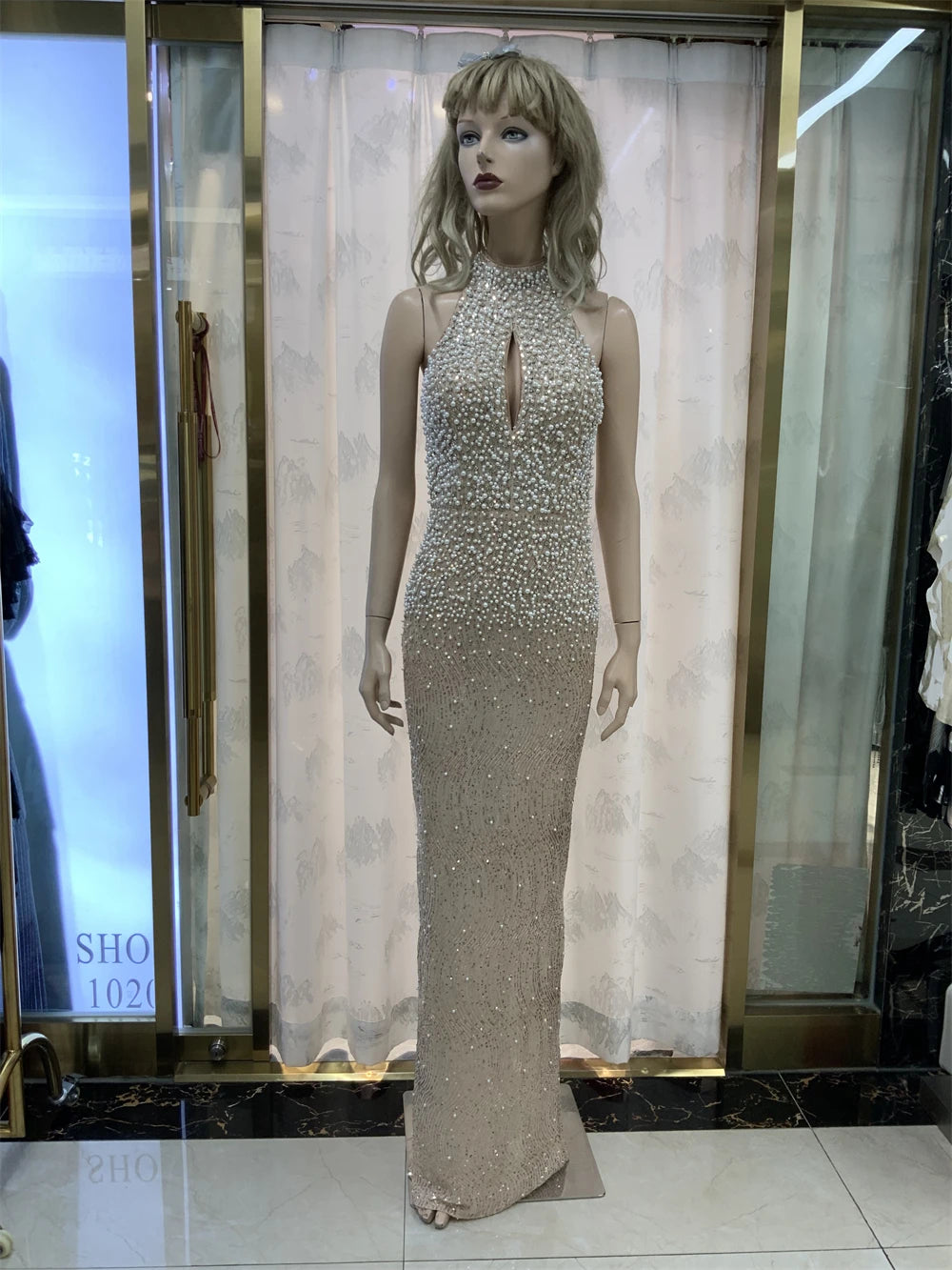 Top Quality Beading Sexy Women Celebrity Red Carpet Nightclub Evening Party Wear Long Evening Dresses Wedding Guest Formal Gown Ladies Luxury Apparel Supplies