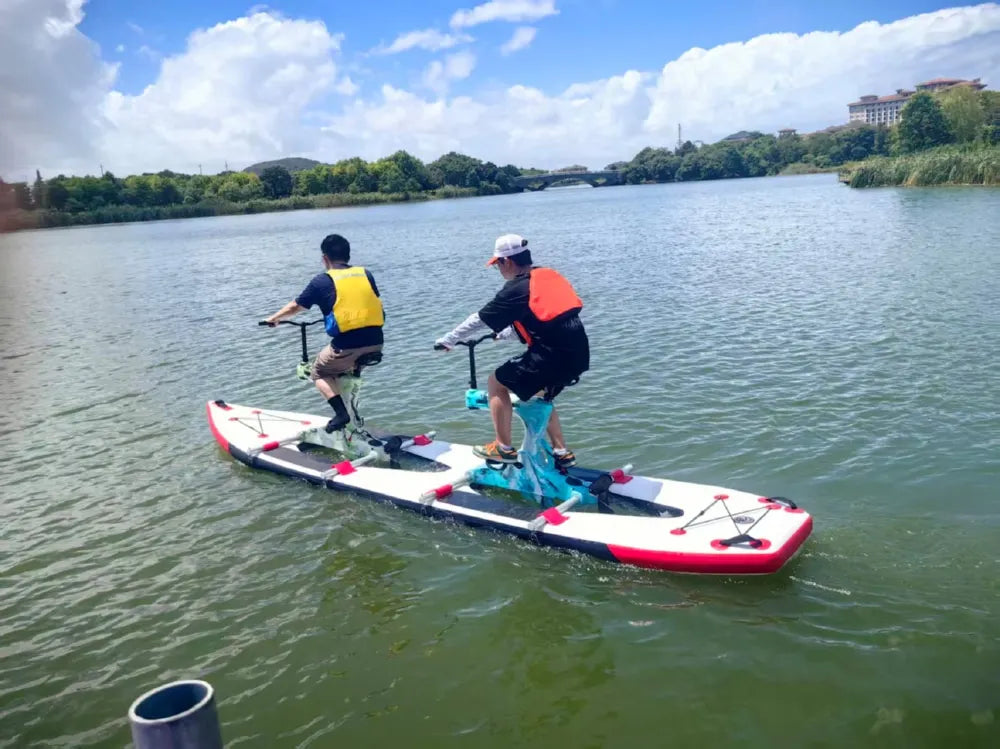 2 Persons Sea River Ocean Lakes 5M Floating Water Boat Water Ski  12b Integrated Plastic Double Water Inflatable Bike Summer Water Sport Supplies