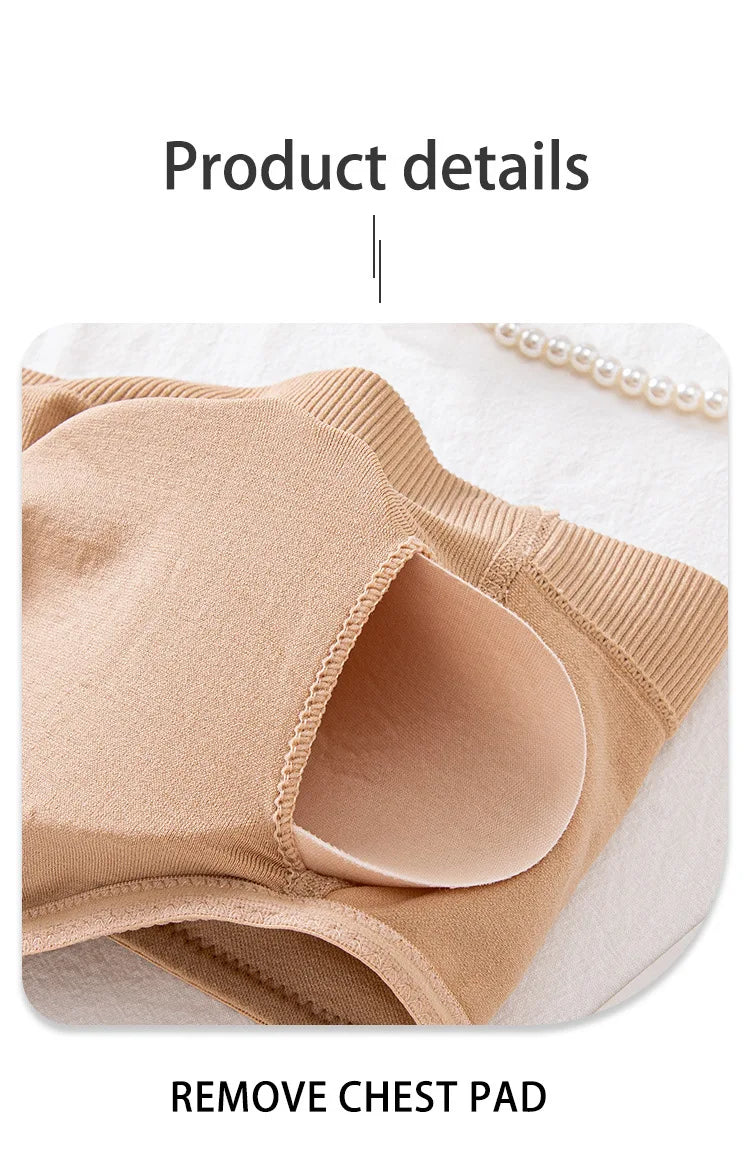 White/Black/Skin Color Xs-2XL Plus Size Seamless Strapless Bra with Non-Slip Tube Wireless Padding Push-Up Feature Wire-Free Support Women Underwear
