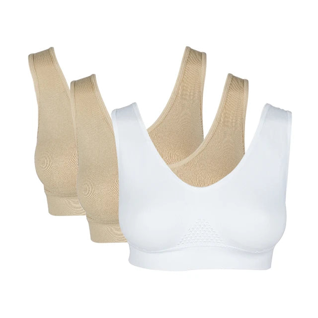 NEW Arrivals 3PCS Set M-5XL Lot Sports Bra Women's Intimates With Pads Plus Size Bras For Women Active Brassiere Push Up Big Size Yoga Sports Vest Wireless BH 5XL