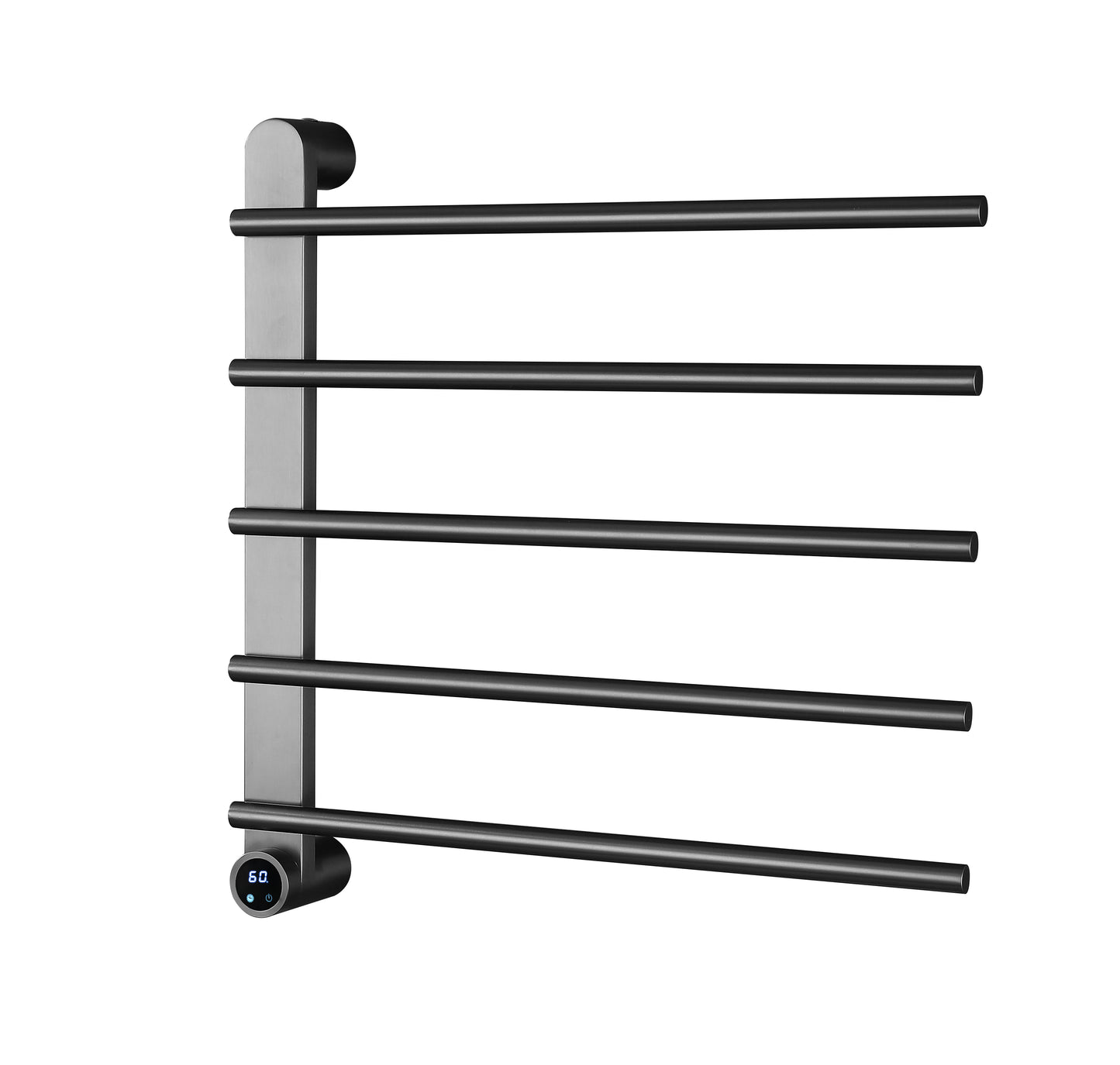 Hot Sale 5 Colors Round Tube Electric Towel Rack With LCD Screen Hide-Installed Smart Temperature Controller for Bathroom Home Hotels Clothes Dryer Heating Rack 3Y Warranty (After Sale Service: Online Technical Support)