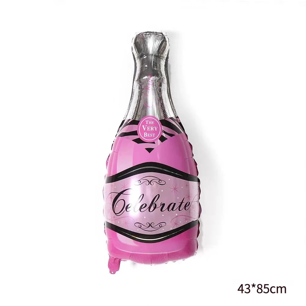1pc wine bottle wine glass aluminum film balloon adult birthday party layout party theme scene creative decoration
