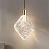 Home Villa Italian Modern Minimalist Exquisite Square Bedroom Living Room Transparent Crystal Chandelier Art Popular Bedroom Bedside LED Pendant Lights Home Lighting Supplies