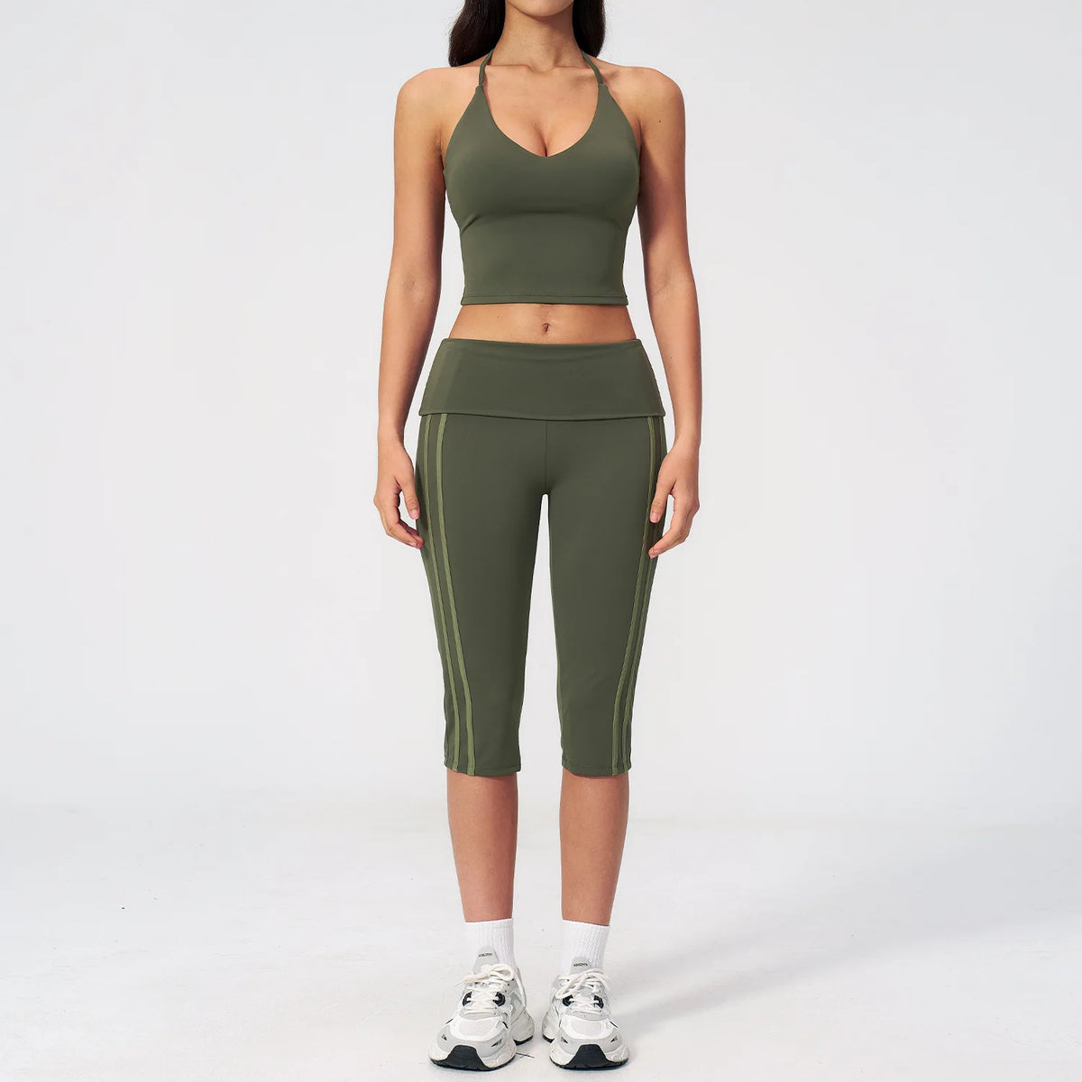 2 PCS Set 4 Colors S-XL  European American New Yoga Clothing Sports Outdoor Set Slim-Fit Beautiful Back Shockproof Breathable Suit Women's Sports Clothing Supplies