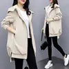 5 Colors S-3XL Women's Windbreaker Mid-Length Spring and Autumn New Korean  Version Casual Temperament Black Loose Hooded Fashion Coat Women Casual Clothing Supplies