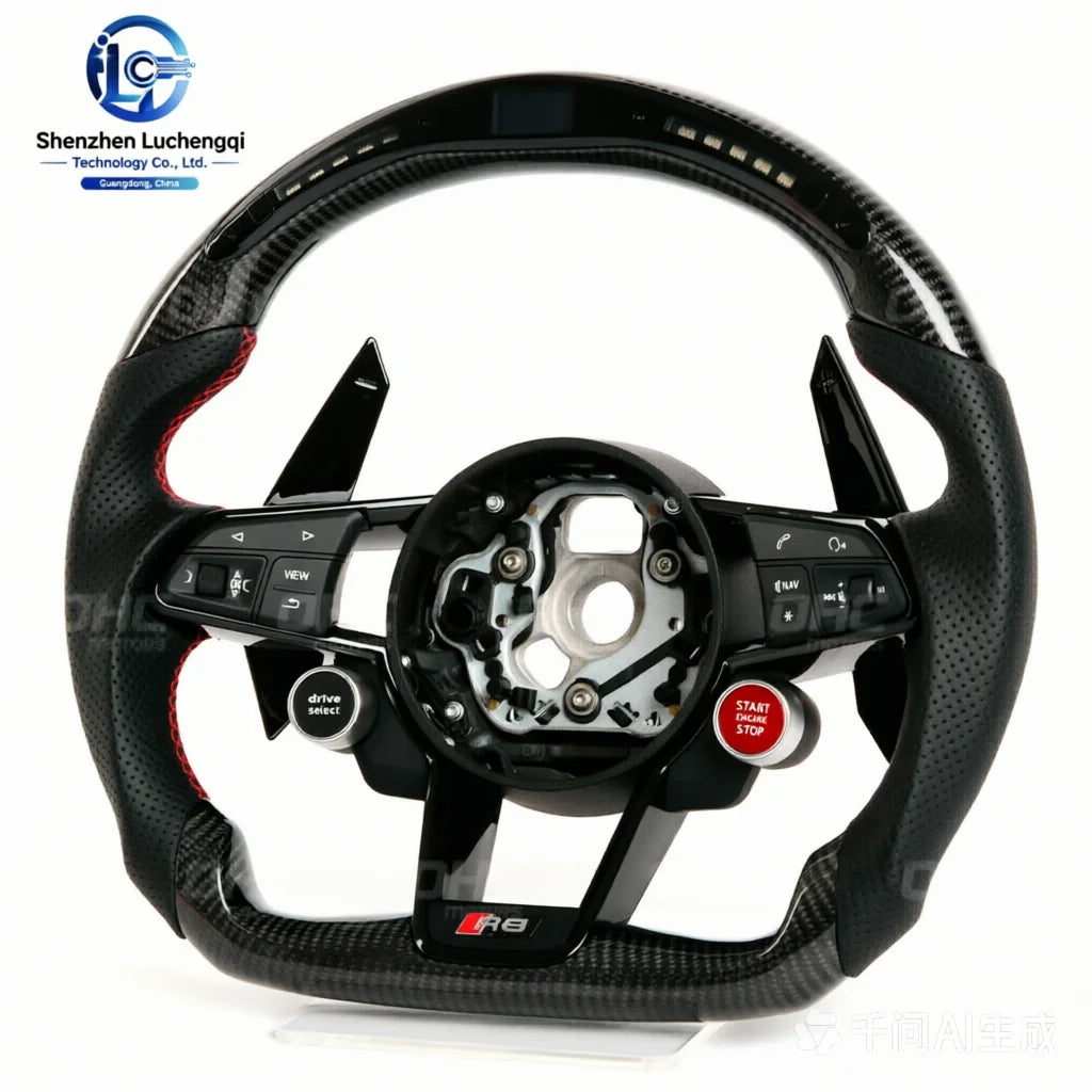 For AUDI Track Performance LED Carbon Fiber Steering Wheel Old to New Style Modified Replacement Wheel for Audi Full Series