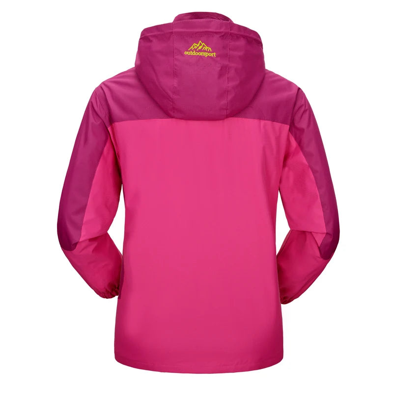 Camping Hiking Jacket Women Autumn Outdoor Sports Coats Climbing Trekking Windbreaker Travel Waterproof Purple Rosy