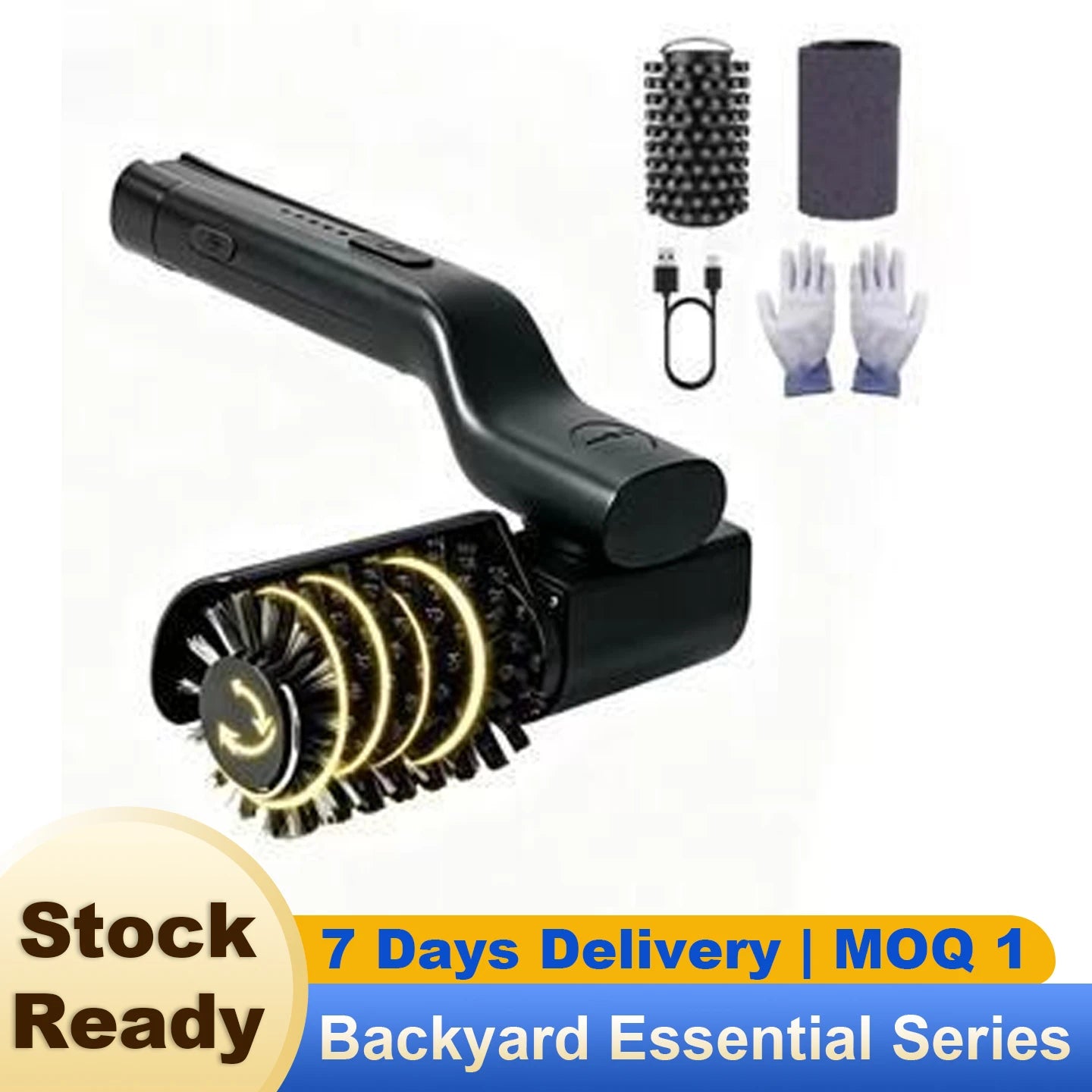 Electric Grill Brush USB-Powered 3.7V DC Outdoor BBQ Rechargeable High-Torque Rotating Head 304Stainless Steel Grates BBQ Grills
