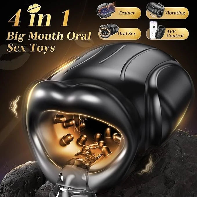 10 Lifelike Mouth Vibrations Jet Strong Male Masturbator  APP Control  Mouth Stroker Trainer Adult Toys for Prolong Endurance, Pocket Pussy Men's Sex Toys Adults Sex Store Supplies