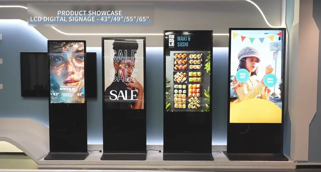 HOT SALE 43/49/55* inch Outdoor Android 11 Digital Signage LED Display IP66 Rated Capacitive Touchscreen 1 Year Warranty Vertical Horizontal Shopping Mall Business Shops Advertising System.