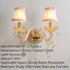 Villa Home Luxury European 3/5 Lights Champagne Crystal Candle Wall Lamp for Bedroom Corridor Villa Hotel Staircase Decor Lighting