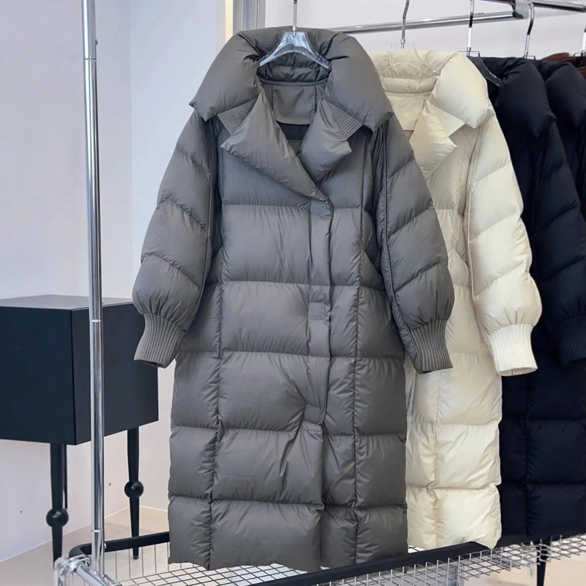 Top Quality Winter  Cotton Jacket Women's Style Over Knee Long New Style Fashion Thickened Puff Feeling Oversized Loose Windproof Coat Snow Boots Outerwear Jackets Ladies Winter Apparel Supplies