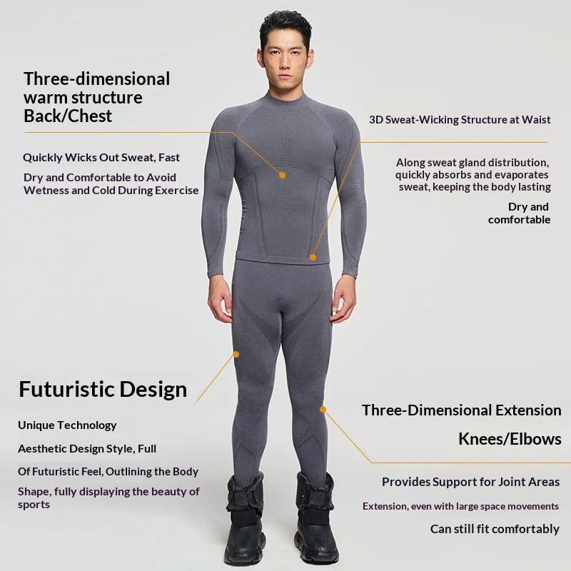 2 PCS Set S-2XL 7 Colors Custom Men's Women's Merino Wool Winter Ski Underwear Quick Dry Outdoor Skiing Riding Hiking Ice Hockey Thermal Underwear Set Winter Sports Apparel Suit