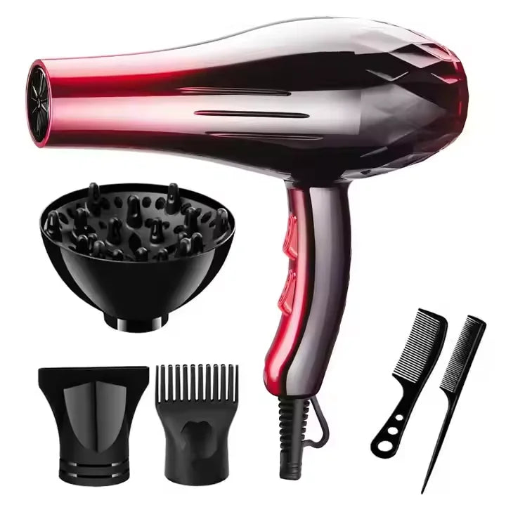 NEW Set Professional 6 in 1 Salon Hair Dryer Brush Electric Styler Custom Logo Concentrator Nozzle New Hot Air Brush Curly Straightener Combs Plastic Material Hair Salon Supplies