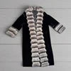 Black/White Color Luxury Women Winter Full Length Faux Fur Coat Elegant Chinchilla Fur Collar Warm Long Overcoat Eco Women's Faux Fur Outerwear Coats Ladies Winter Apparel Supplies
