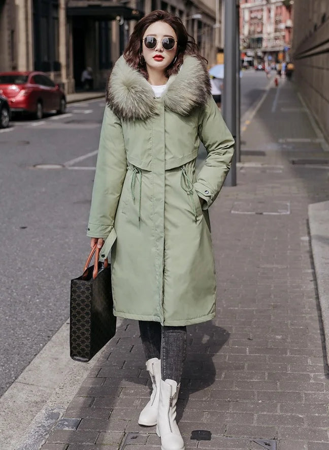 5 Colors Women Clothing Fall Winter Women Fur Coats Warm Long Coat for Women With Thickened Large Collar Female Winter Clothing Supplies