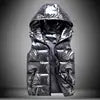 5 Colors S-4XL Plus size Women  Men's  Winter Sleeveless Puffer Hooded Vest Waistcoat With Waterproof Windproof Zipper Closure Cotton-Filled Outer Wear