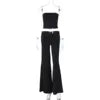 2 PCS Set 5 Colors  Crop Tube Tank Top and Flare Pants Sets Women's Spring Summer Clothing Sweat Suit Set Streetwear Outfit Ladies Casual Clothing Supplies