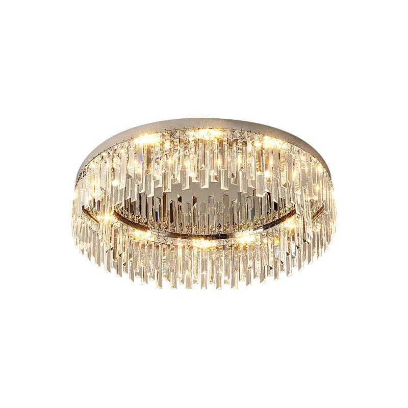 Villa Home Living Room 23.6in Stainless Steel Bae K9 Crystal Luxury Ceiling Lamp European Luxury Creative Bedroom Hotels Low Led Fixtures Ceiling Light