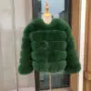 15 Colors S-2XL Luxurious Real Fox Fur Coat Women Cropped Natural Fur Jacket Customizable Real Fox Fur Coat Snow Outerwear Jackets Night Clubwear Prom Evening Party Winter Warm Ladies Luxury Apparel Supplies
