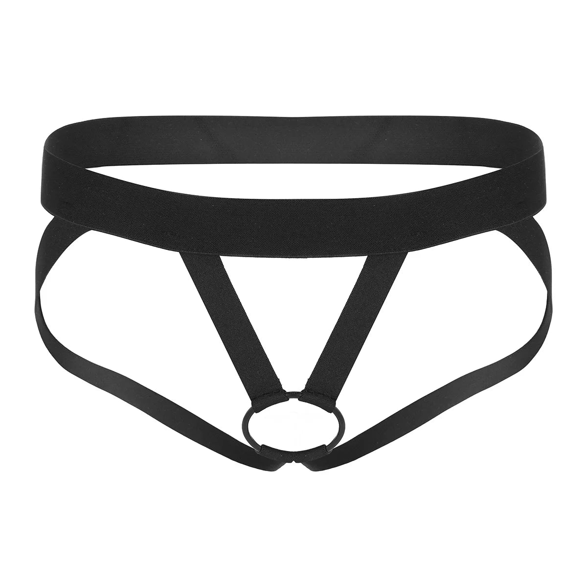 Mens Two-Piece Stretchy Belts Lingerie Set Underwear X-Shape Muscle Harness Belt with Crotchless Jockstrap G-string Underwear