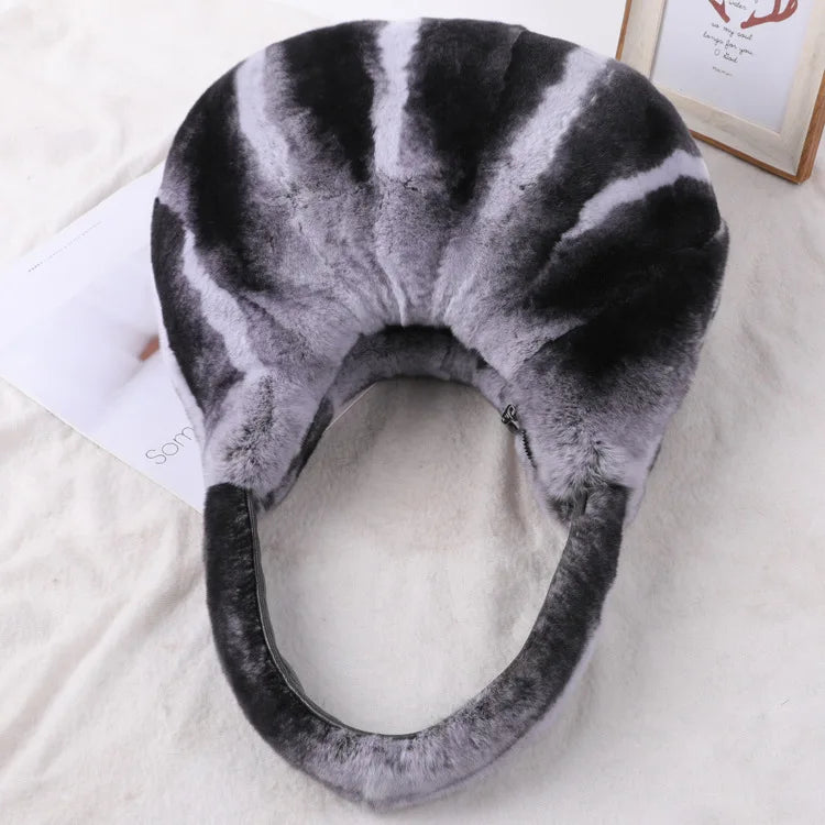 BEST PRICE Women's Luxury Authentic Chinchilla Color Real Rex Rabbit Fur Clutch Purse Stylish Envelope Bag Handbag Fashionable Winter  Autumn Ladies Luxury Apparel Accessories