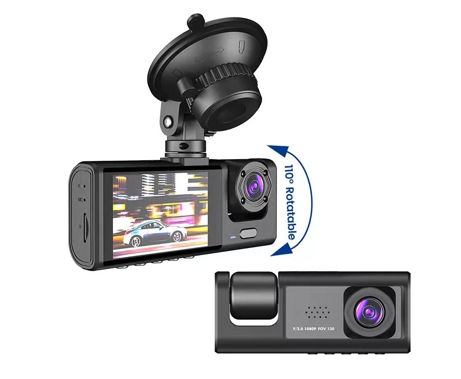 New 3 Lens HD 1080P Car Black Box Wi-Fi Loop Recording Car DVR Camera Dashboard Camera Night Vision Dash Cam for BMW, Mercedes, Toyota Vehicle Safety Driving Security Supplies