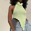 8 Colors S-3XL Women Irregular Sexy Tops Vest Knitwear Sweater Fashion Clothing Blouses Pullovers Turtleneck Sweaters Women Knitted Vest Women Casual  Apparel Accessories