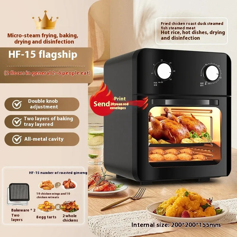 NEW Arrivals Fancy Industrial Deep Digital Air Fryer Mechanical Electric UK/EU/AU/US Plug Air Fryer Toaster Circulation Electric Air Fryer Home Appliances Cooking Baking Oven 15L 3 Years Warranty