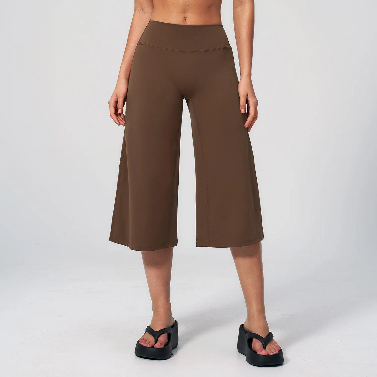 5 Colors S-XL Women's High Waisted Capri Pants Wide Leg Yoga Trousers Quick Dry Cropped Leggings Summer Athleisure Outdoor Running Gym Fitness Activewear Female Sports Apparel Accessories