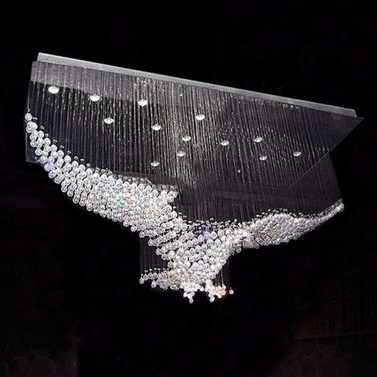 HOT SALE Home Villa Living Room Staircase Luxury Eagle Tassel K9 Crystal Chandelier  for Hotel Villa Simple Banquet Hall Pendant Lamps Art Decoration Lights Led Lamps Home Lighting Supplies