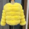 15 Colors S-2XL Luxurious Real Fox Fur Coat Women Cropped Natural Fur Jacket Customizable Real Fox Fur Coat Snow Outerwear Jackets Night Clubwear Prom Evening Party Winter Warm Ladies Luxury Apparel Supplies