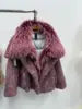 TikTok Most Popular 15 Colors Top Quality Unique Winter Luxurious Cashmere Loose Puffer Bomber Jacket Goose Down Jacket with Natural Red Silver Fox Fur Coat Girls Outerwear Jackets Women Winter Apparel Supplies