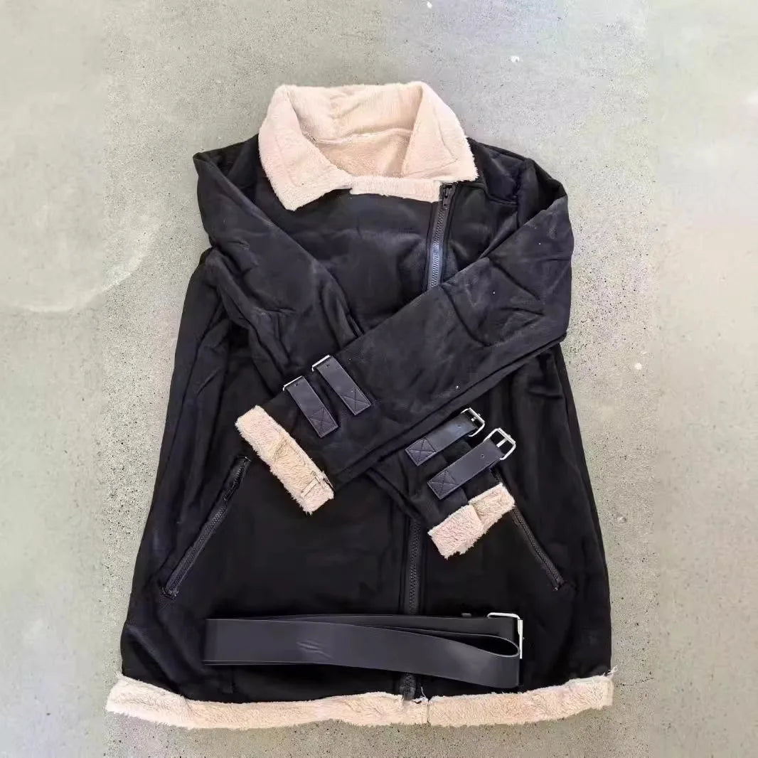 S-5XL Plus Size 3 Colors New Autumn Winter Style Top Quality Jacket Women Wool Warmth Jacket Fashion Casual Women's Casual Lapel Wool Zipper Coat Women Winter Apparel Supplies