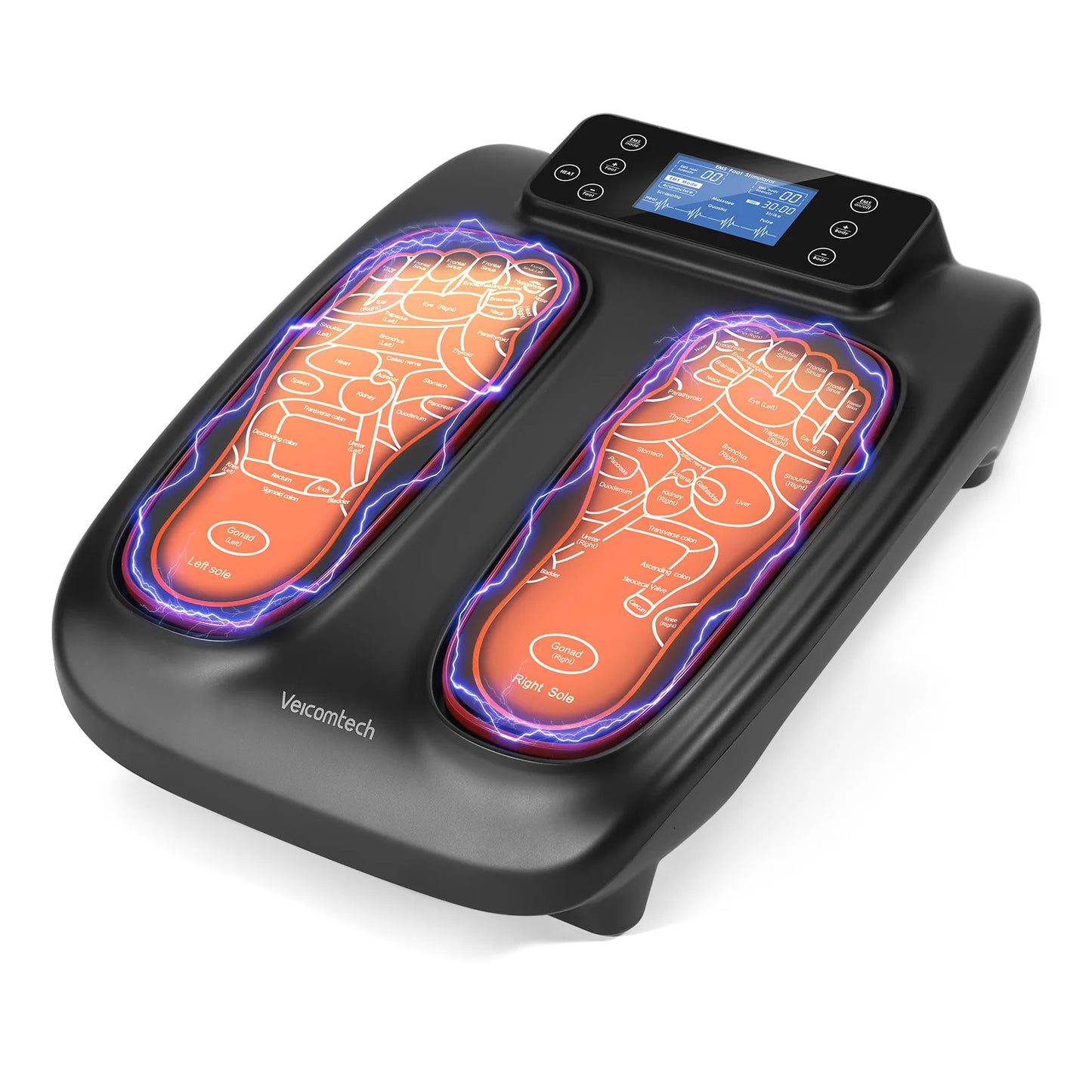3 in 1  EMS Foot Stimulator Foot Heating Massager with Body Tens Patch Massage and Heating Waist Belt 99 Level Blood Circulation Arthritis Therapy Pain Relief Treatment Relaxation System Massage Health Care Supplies