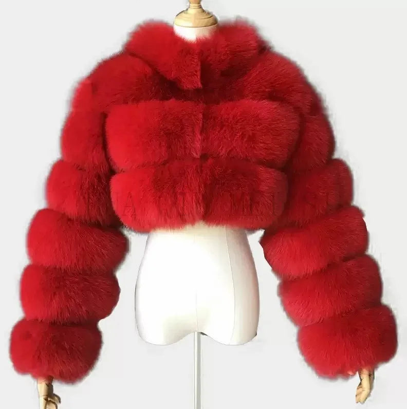 NEW Arrivals 10 Colors S-6XL Plus Size Women's Artificial Fur Jacket Versatile Faux Fur Short Jacket Outerwear Bomber Coats Evening Party Night Clubwear Coats Women Winter Apparel Supplies