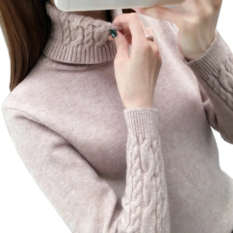 S-XL 4 Colors Women Sweater Turtleneck Pullovers Autumn Winter Sweaters New Arrival Long Sleeves Thick Warm Female Sweater