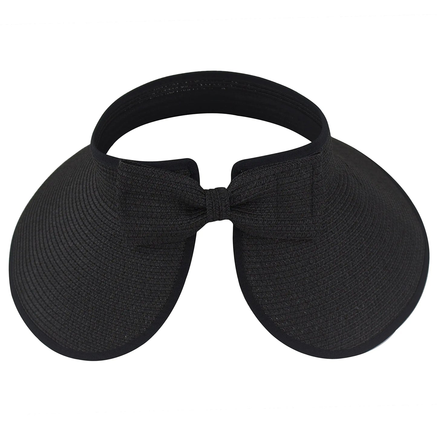 New Women Roll Up Sun Visor Wide Brim Straw Hat Summer Foldable Packable UV Protection Cap for Beach Travel Bonnet