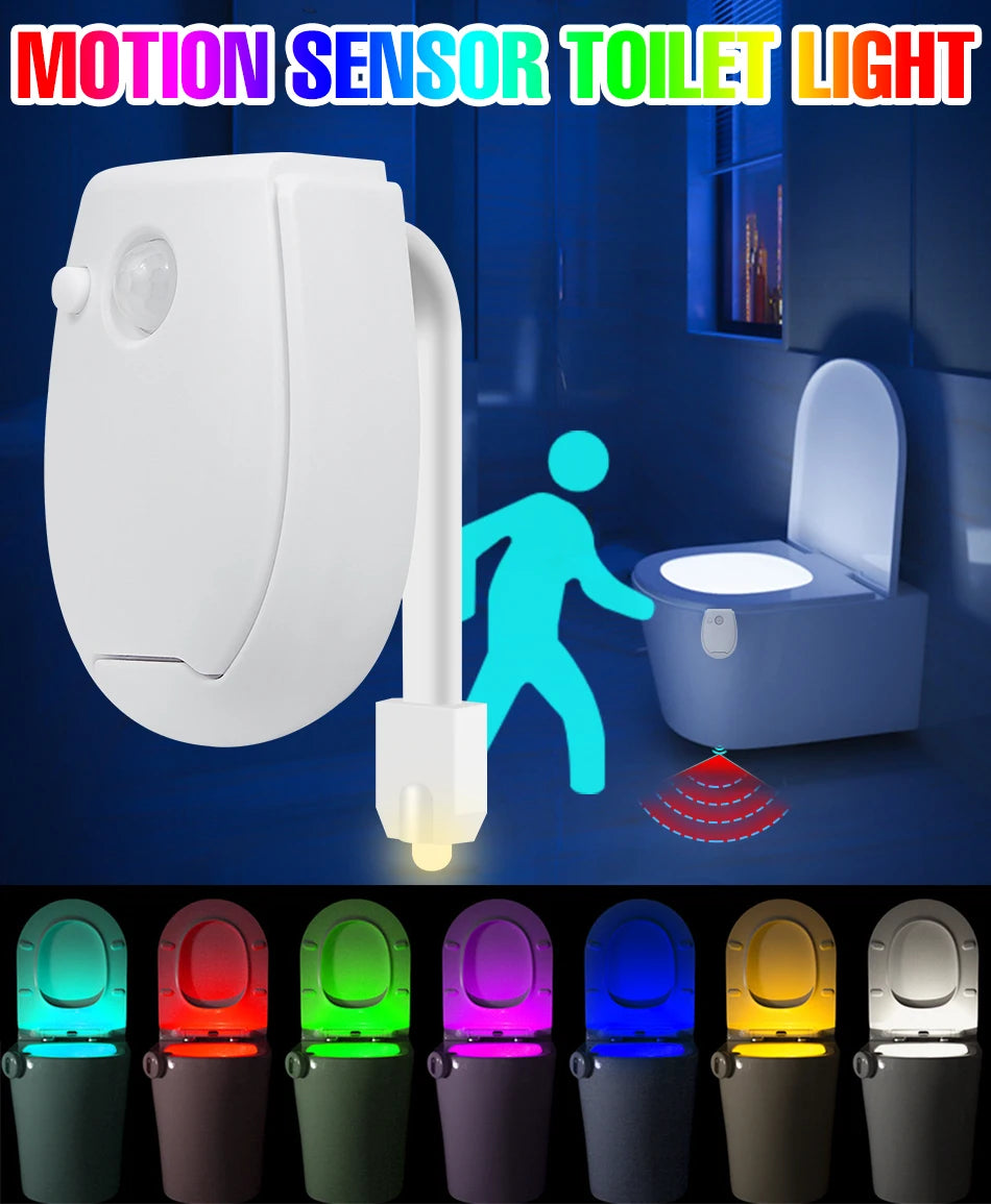 3 Modes Toilet Night Light Smart PIR Motion Sensor Toilet Seat Lamp Bathroom Waterproof Lighting Bulb RGB Toilet Lamp Led Luminaria Lamp