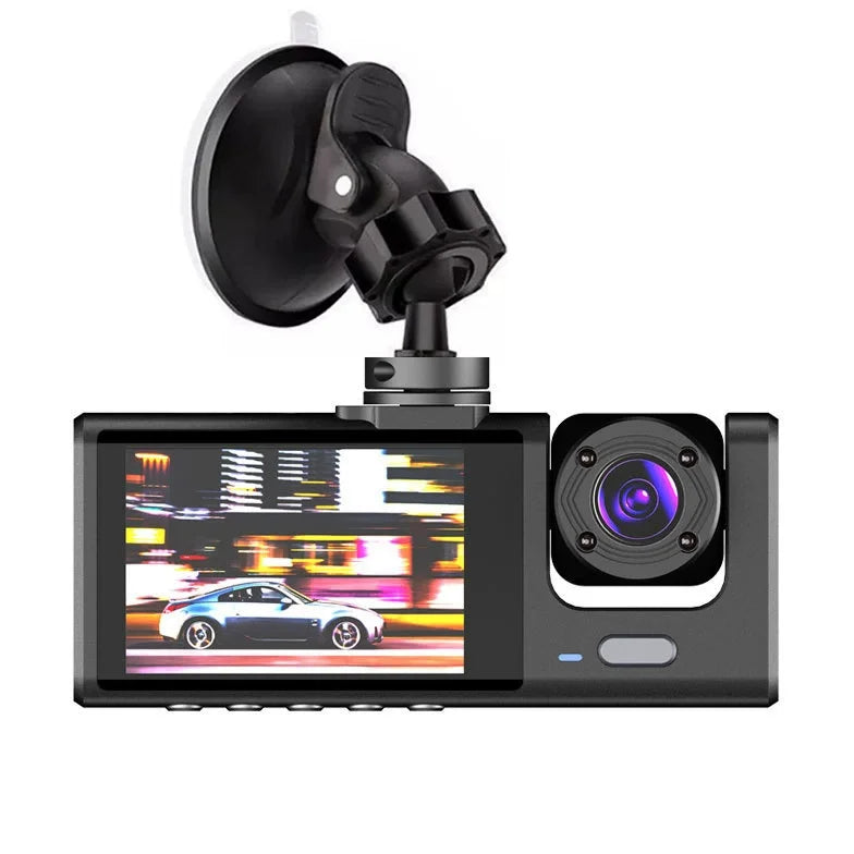 Wi-Fi Three Lens Car Dash Cam Full HD 1080P Night Vision Pedestrian Detector Video Recorder with Rear Camera Compatible DVR Car Camera Built Car Security Supplies