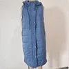 10 Colors S-5XL Plus Size Women's Autumn Spring Solid-Color Hooded Single-Button Mid-Length Cotton Long  Vest Coat Cardigan Outerwear Top  Fashion Women Casual Apparel Supplies