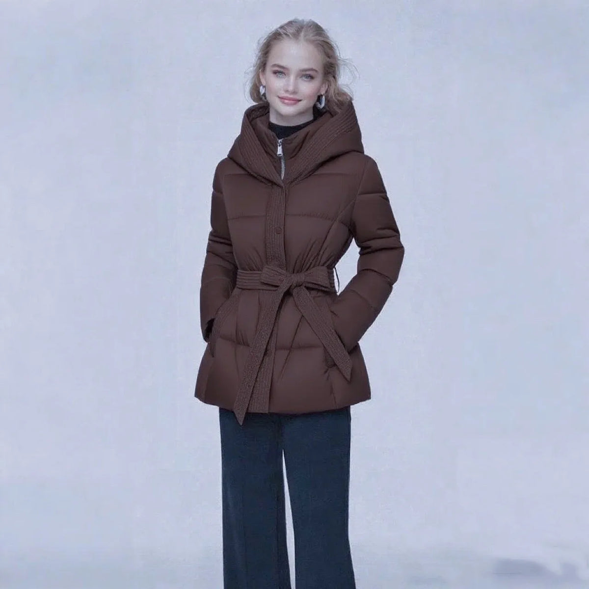 BEST PRICE S-2XL 4 Colors Women Slimming Short Cotton Jacket Women's Thick Winter Coat with Hood Distring Waist Slim Snow Boots Outerwear for Ladies