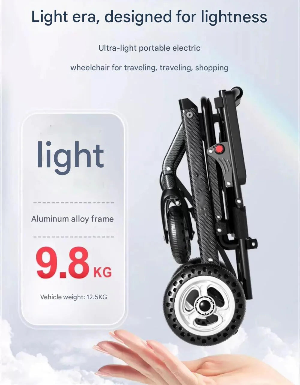 NEW Arrivals OEM/ODM 240 kg Load Capacity 9.8kg Light Electric Stair Climbing Wheelchair Power Stair Climbers for Home Outdoor Care Disabled People Mobility Supplies