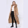 4 Colors Siberian -30"C Popular Women's Natural Real Fur Coat Long Ladies Real Fox Fur Coat Fur Sweater Hooded 120-125cm Length Knit Cardigan Ladies Winter Fashion Apparel Supplies
