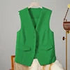 12 Colors S-3XL Plus Size Women's Spring and Autumn Suit Vest Waistcoat Cardigans Office Lady Sleeveless V-Neck Casual Loose Suit Vest Ladies Clothing Accessories